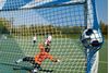 Afbeelding van Doelnetten voor kooi-vormige voetbaldoelen in clubkleuren BLAUW & WIT