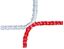 Afbeelding van Doelnetten voor junior-doelen in clubkleuren 5,00m x 2,00m prof. 1m/1,5m ROOD & WIT