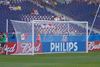 Afbeelding van HEXAGONALE doelnet voor kooi-vormige voetbaldoelen "World Cup" BLAUW & WIT