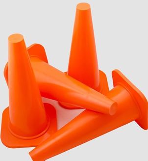 Afbeelding van Set van 4 x rode PVC kegels 30cm