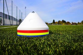 Afbeelding van Set van 4 x rode PVC kegels 30cm