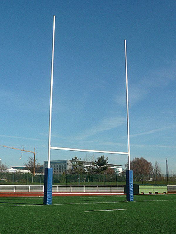 Supaturf - Poteaux de rugby Hauteur 8,00m en aluminium à sceller Blanc