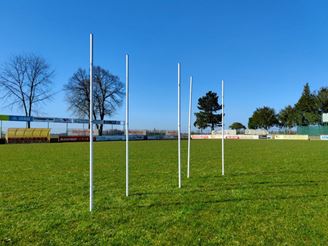 Afbeelding van  Lot van 5 x 172 cm gele slalompalen met stalen punt