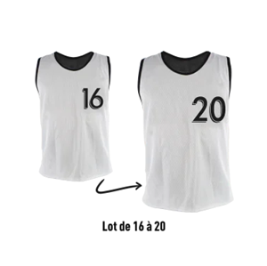 Lot de 5 chasubles réversibles numérotées (N° 16 à 20)