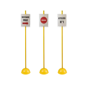 Kit support affiche comprenant 5 supports + 5 jalons + 5 bases
