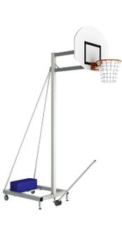 Canne de transport avec roues pour But de basket mobile vendue seule