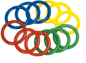 Lot de 12 anneaux à lancer 15cm