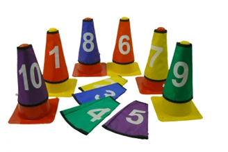 Lot de 10 caches cônes numérotés