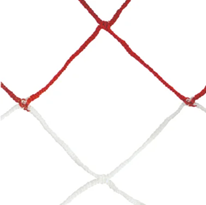Filet bicolore handball PP tressé 4mm simple maille 100 (la paire)