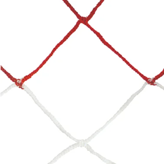Filet bicolore handball PP tressé 4mm simple maille 100 (la paire)