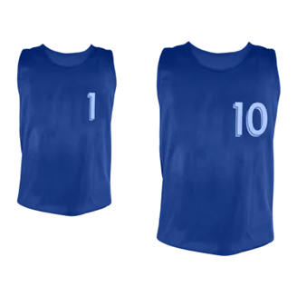 Lot de 10 chasubles numérotées de 1 à 10