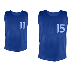 Lot de 5 chasubles numérotées de 11 à 15