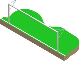 But de football scellé 5 x 2m - Aluminium