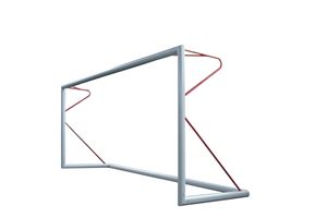 But de football 5 x 2 m - Aluminium 80mm - Rouge