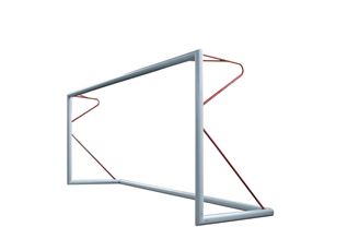 But de football 5 x 2 m - Aluminium 80mm - Rouge