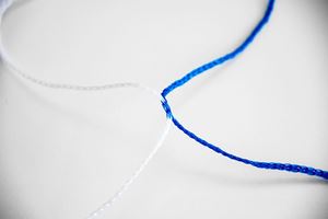 Filet de football 5 x 2 m Bleu/Blanc