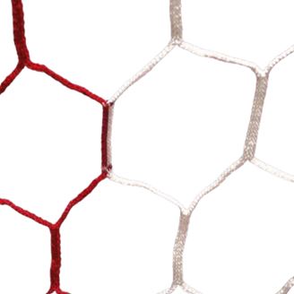 Filet de football - But de 11 - Boîte Nid d'Abeille - 4mm Blanc/Rouge