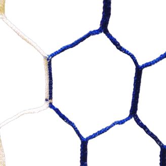 Filet de football - But de 11 - Boîte Nid d'Abeille - 4mm Blanc/Bleu