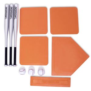 Kit de 3 bâtons en aluminium, 3 balles de baseball et bases