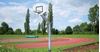 Système de basket Big Duty avec panneau arrière en aluminium rond 120 x 90 cm